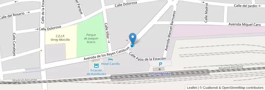 Mapa de ubicacion de CEPSA en Spain, Castile-La Mancha, Albacete, Villarrobledo.