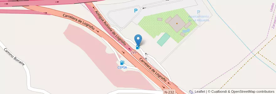 Mapa de ubicacion de CEPSA en إسبانيا, أرغون, سرقسطة, Zaragoza.