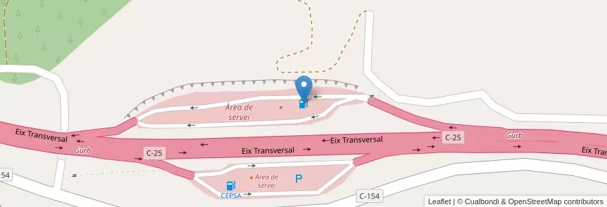 Mapa de ubicacion de CEPSA en Spanje, Catalonië, Barcelona, Osona, Gurb.