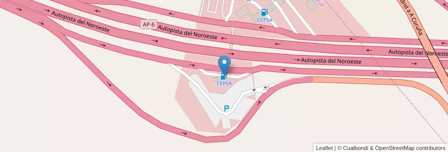 Mapa de ubicacion de CEPSA en 西班牙, Comunidad De Madrid, Comunidad De Madrid, Cuenca Del Guadarrama, Guadarrama.