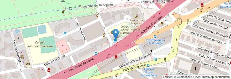 Mapa de ubicacion de Cepsa en إسبانيا, منطقة مدريد, منطقة مدريد, Área Metropolitana De Madrid Y Corredor Del Henares, مدريد.