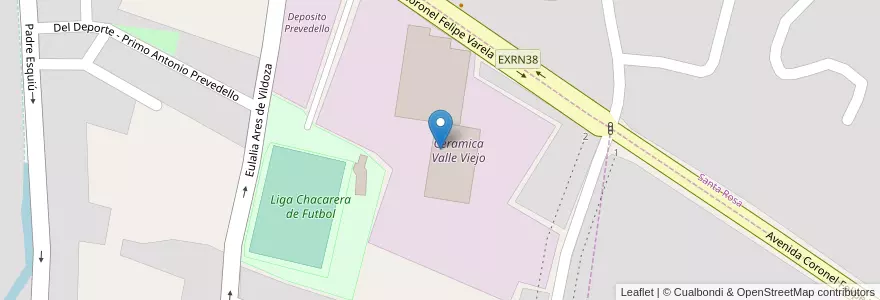 Mapa de ubicacion de Ceramica Valle Viejo en 阿根廷, Catamarca, Departamento Valle Viejo, Municipio De Valle Viejo, San Isidro.