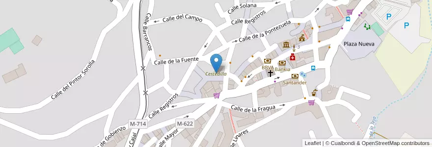 Mapa de ubicacion de Cercedilla en 스페인, Comunidad De Madrid, Comunidad De Madrid, Cuenca Del Guadarrama, Cercedilla.