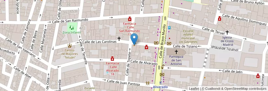 Mapa de ubicacion de Ceres en إسبانيا, منطقة مدريد, منطقة مدريد, Área Metropolitana De Madrid Y Corredor Del Henares, مدريد.