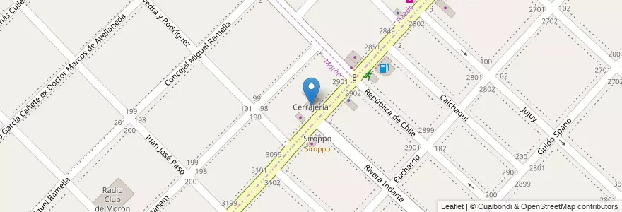 Mapa de ubicacion de Cerrajeria en Arjantin, Buenos Aires, Partido De La Matanza, Morón.