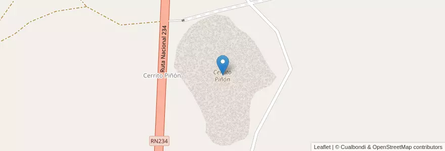 Mapa de ubicacion de Cerrito Piñón en Arjantin, Şili, Neuquén, Departamento Collón Curá.