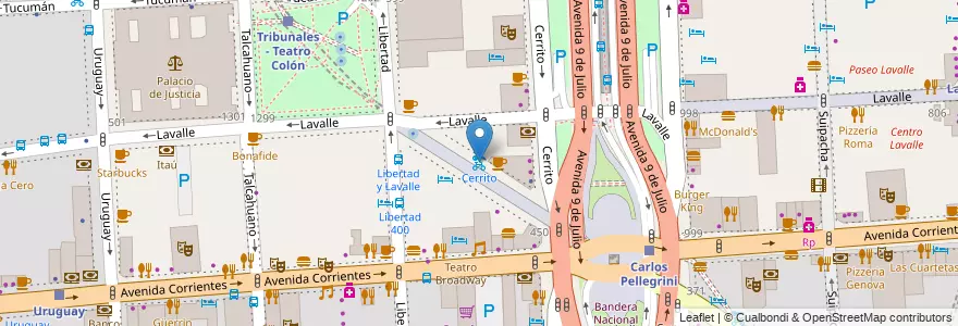 Mapa de ubicacion de Cerrito, San Nicolas en Argentina, Ciudad Autónoma De Buenos Aires, Comuna 1, Buenos Aires.