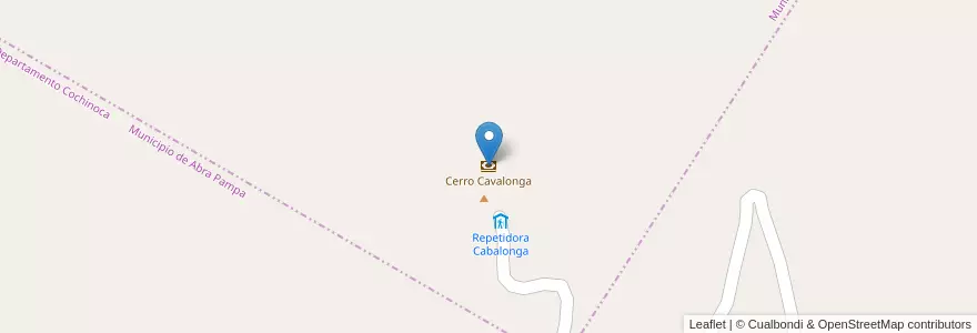 Mapa de ubicacion de Cerro Cavalonga en Argentine, Jujuy, Departamento Rinconada, Municipio De Mina Pirquitas.