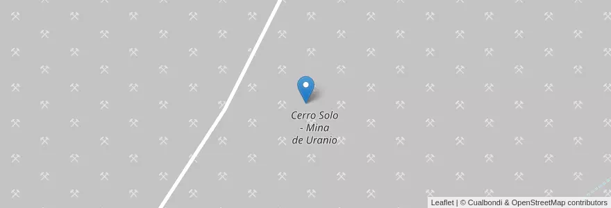 Mapa de ubicacion de Cerro Solo - Mina de Uranio en 아르헨티나, 칠레, Chubut, Departamento Río Senguer.