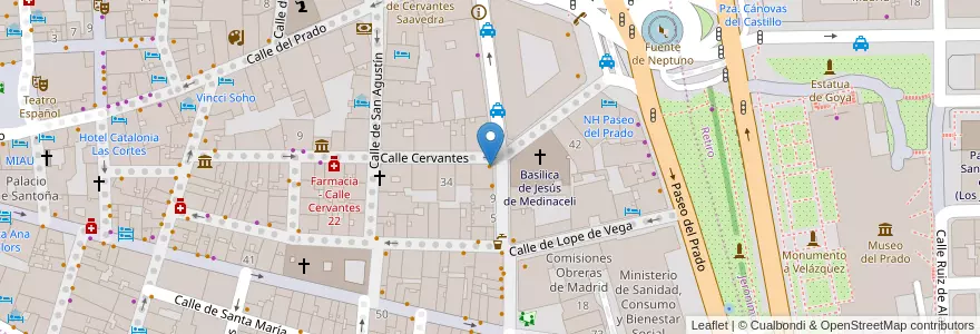 Mapa de ubicacion de Cervantes en Испания, Мадрид, Мадрид, Área Metropolitana De Madrid Y Corredor Del Henares, Мадрид.