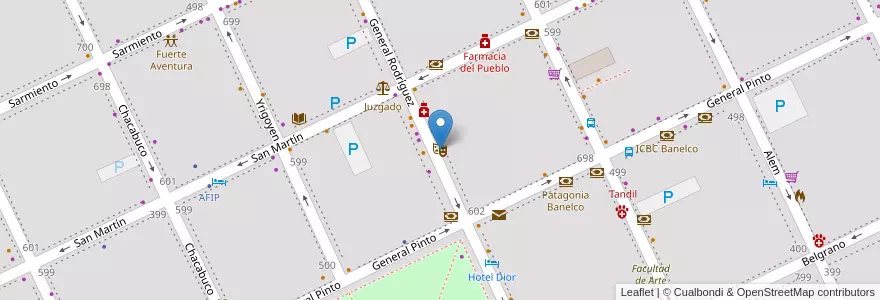 Mapa de ubicacion de Cervantes, Club De teatro en 아르헨티나, 부에노스아이레스주, Partido De Tandil, Tandil.