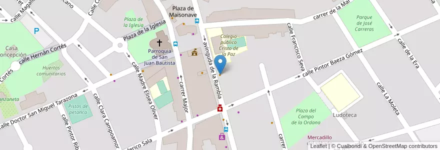 Mapa de ubicacion de Cervecería 4 duros en 스페인, Comunitat Valenciana, Alacant / Alicante, L'Alacantí, Sant Joan D'Alacant.