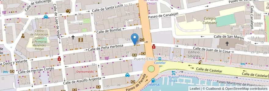 Mapa de ubicacion de Cervecería Ángel en スペイン, カンタブリア州, カンタブリア州, Santander, Santander.