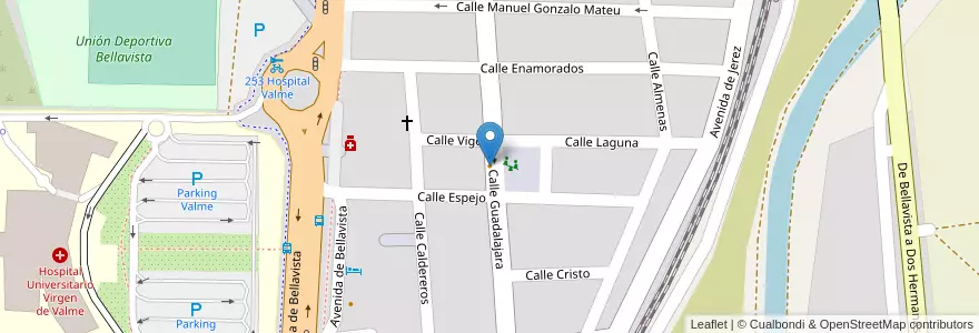 Mapa de ubicacion de Cerveceria Bar Casildo en Spain, Andalusia, Sevilla, Seville.
