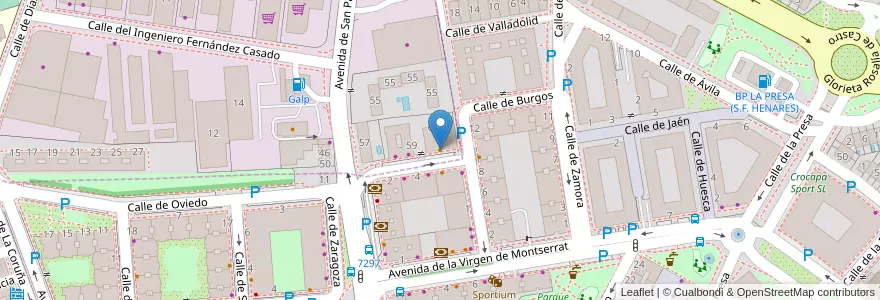Mapa de ubicacion de Cervecería Calatrava en Spagna, Comunidad De Madrid, Comunidad De Madrid, Área Metropolitana De Madrid Y Corredor Del Henares, San Fernando De Henares, Coslada.