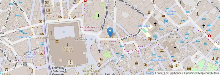 Mapa de ubicacion de Cerveceria catedral en スペイン, アンダルシア州, Sevilla, セビリア.