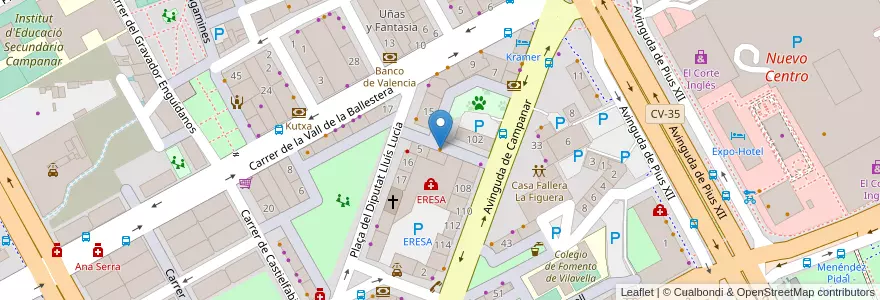 Mapa de ubicacion de Cervecería Ciro en スペイン, バレンシア州, València / Valencia, Comarca De València, València.