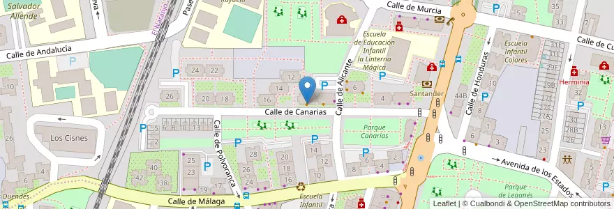 Mapa de ubicacion de Cervecería Cruz Blanca en إسبانيا, منطقة مدريد, منطقة مدريد, Área Metropolitana De Madrid Y Corredor Del Henares, Fuenlabrada.