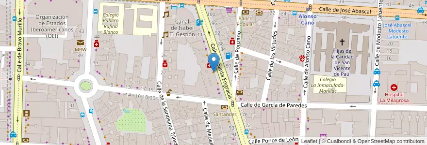 Mapa de ubicacion de Cervecería De Madrid al Pincho en إسبانيا, منطقة مدريد, منطقة مدريد, Área Metropolitana De Madrid Y Corredor Del Henares, مدريد.