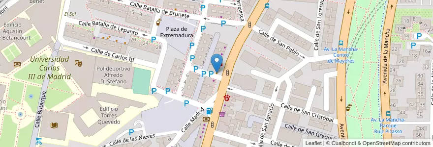 Mapa de ubicacion de Cervecería Eiffel en Испания, Мадрид, Мадрид, Área Metropolitana De Madrid Y Corredor Del Henares, Leganés.