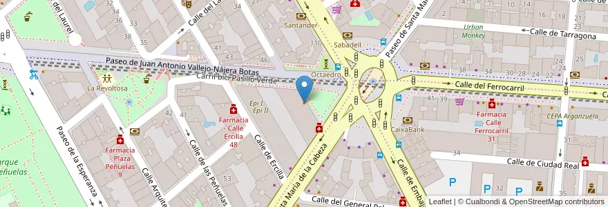 Mapa de ubicacion de Cervecería La Embajada en 스페인, Comunidad De Madrid, Comunidad De Madrid, Área Metropolitana De Madrid Y Corredor Del Henares, 마드리드.