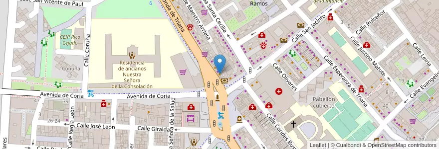 Mapa de ubicacion de Cervecería La Galera en 西班牙, 安达鲁西亚, Sevilla, Sevilla.