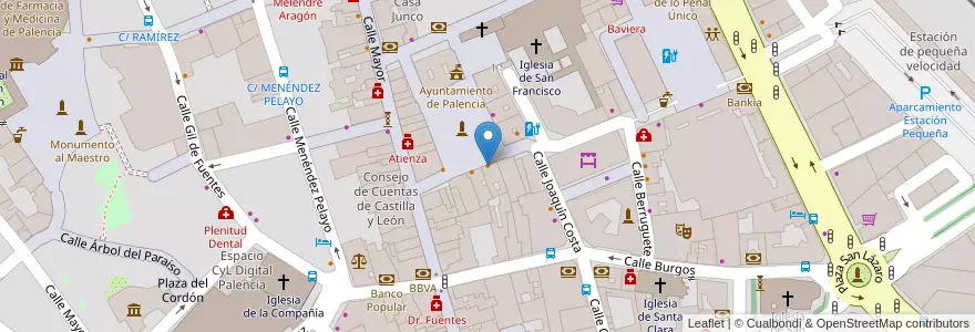 Mapa de ubicacion de Cervecería Plaza Mayor en Spanje, Castilië En León, Palencia, Campos, Palencia.