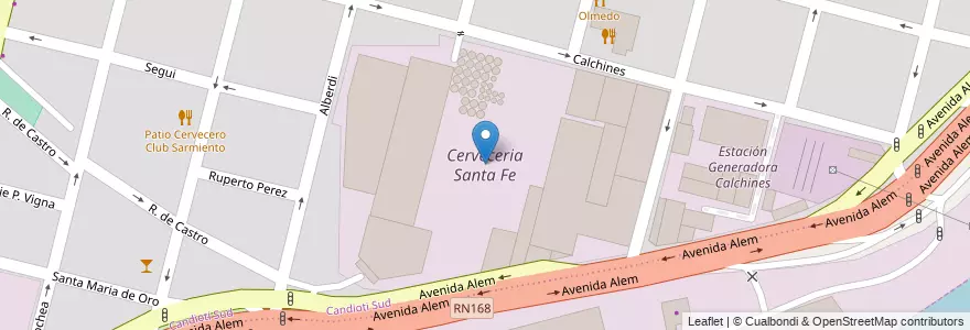 Mapa de ubicacion de Cerveceria Santa Fe en الأرجنتين, سانتا في, إدارة العاصمة, سانتا في العاصمة, سانتا في.
