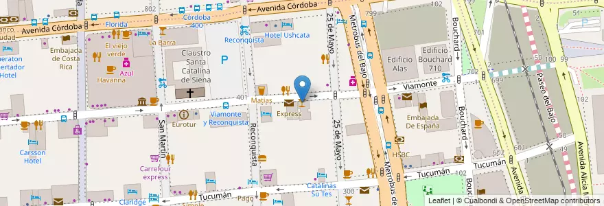 Mapa de ubicacion de Cervelar, San Nicolas en アルゼンチン, Ciudad Autónoma De Buenos Aires, Comuna 1, ブエノスアイレス.