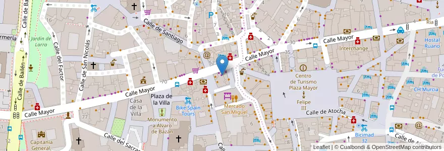 Mapa de ubicacion de Cerveriz Bar en اسپانیا, بخش خودمختار مادرید, بخش خودمختار مادرید, Área Metropolitana De Madrid Y Corredor Del Henares, مادرید.