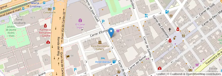 Mapa de ubicacion de Cervesaria Can Barça en إسبانيا, كتالونيا, برشلونة, بارسلونس, Barcelona.