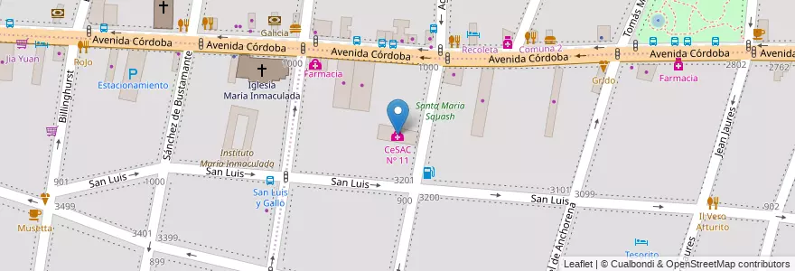 Mapa de ubicacion de CeSAC Nº 11, Balvanera en Argentinië, Ciudad Autónoma De Buenos Aires, Buenos Aires.