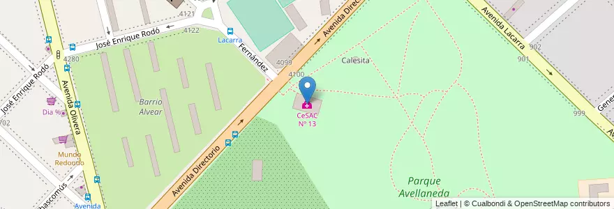 Mapa de ubicacion de CeSAC Nº 13, Parque Avellaneda en Arjantin, Ciudad Autónoma De Buenos Aires, Comuna 9, Buenos Aires.