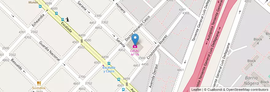 Mapa de ubicacion de CeSAC Nº 14, Parque Avellaneda en Аргентина, Буэнос-Айрес, Comuna 9, Буэнос-Айрес.