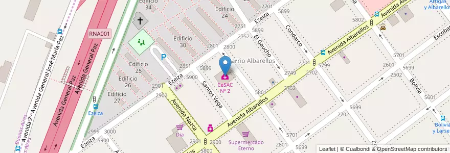 Mapa de ubicacion de CeSAC Nº 2, Villa Pueyrredon en アルゼンチン, Ciudad Autónoma De Buenos Aires, Comuna 12, ブエノスアイレス.