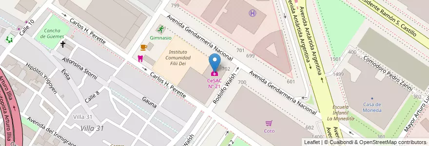 Mapa de ubicacion de CeSAC Nº 21, Retiro en アルゼンチン, Ciudad Autónoma De Buenos Aires, Comuna 1, ブエノスアイレス.