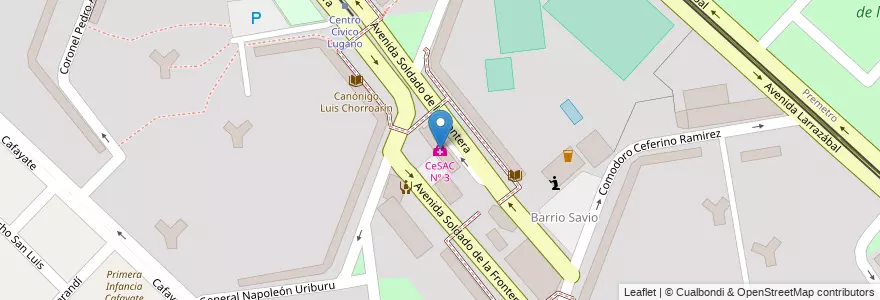 Mapa de ubicacion de CeSAC Nº 3, Villa Lugano en Аргентина, Буэнос-Айрес, Буэнос-Айрес, Comuna 8.