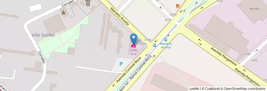 Mapa de ubicacion de CeSAC Nº 6, Villa Soldati en Аргентина, Буэнос-Айрес, Буэнос-Айрес, Comuna 8.