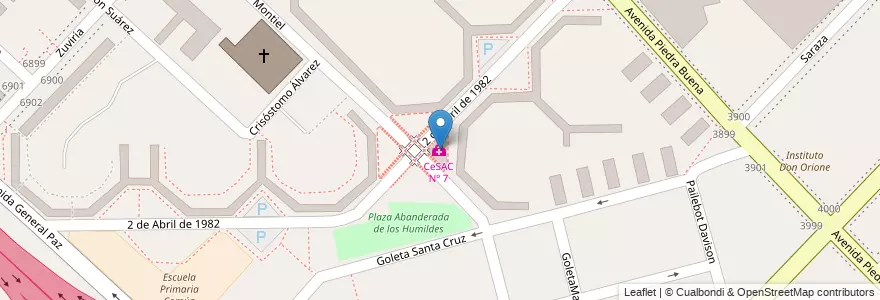 Mapa de ubicacion de CeSAC Nº 7, Villa Lugano en Аргентина, Буэнос-Айрес, Буэнос-Айрес, Comuna 8.