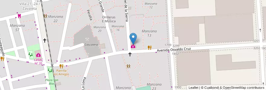 Mapa de ubicacion de CeSAC Nº 8, Barracas en 아르헨티나, Ciudad Autónoma De Buenos Aires, Comuna 4, 부에노스아이레스.