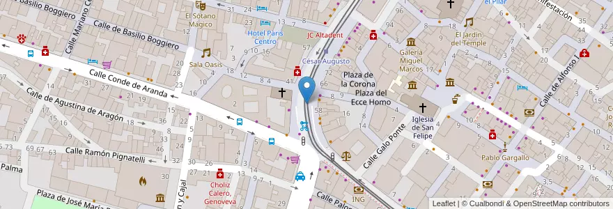 Mapa de ubicacion de César Augusto en Espanha, Aragão, Saragoça, Zaragoza, Saragoça.