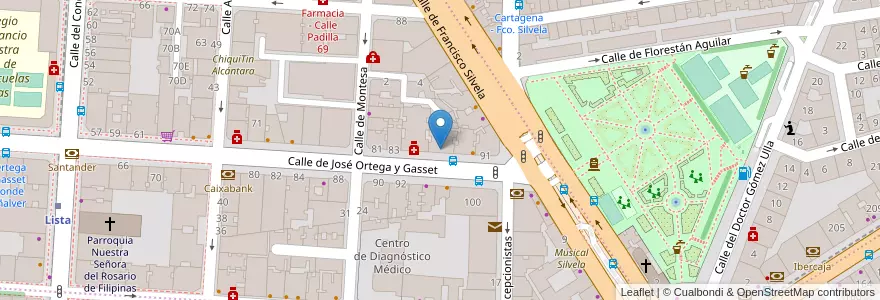 Mapa de ubicacion de C.Est.Profes.Advos.y Lingüísticos (Cepal) en 西班牙, Comunidad De Madrid, Comunidad De Madrid, Área Metropolitana De Madrid Y Corredor Del Henares, Madrid.