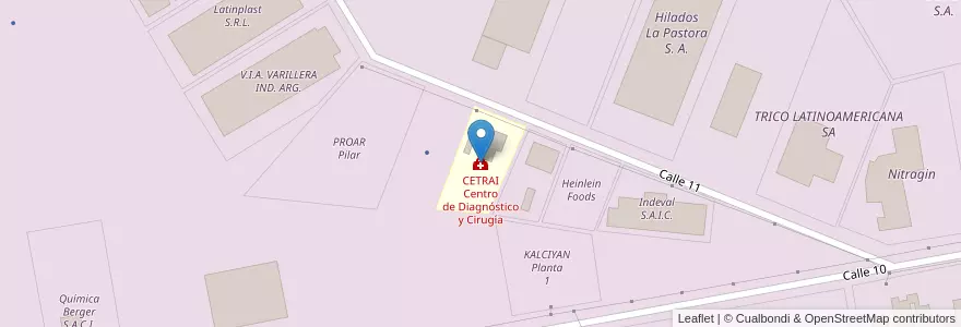 Mapa de ubicacion de CETRAI Centro de Diagnóstico y Cirugía en Arjantin, Buenos Aires, Partido Del Pilar, Fátima.