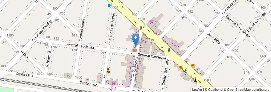 Mapa de ubicacion de Chacabuco en アルゼンチン, ブエノスアイレス州, Partido De La Matanza, Rafael Castillo.