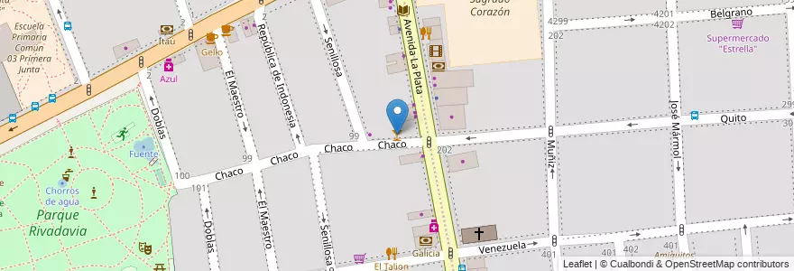 Mapa de ubicacion de Chaco bar, Caballito en Arjantin, Ciudad Autónoma De Buenos Aires, Buenos Aires.