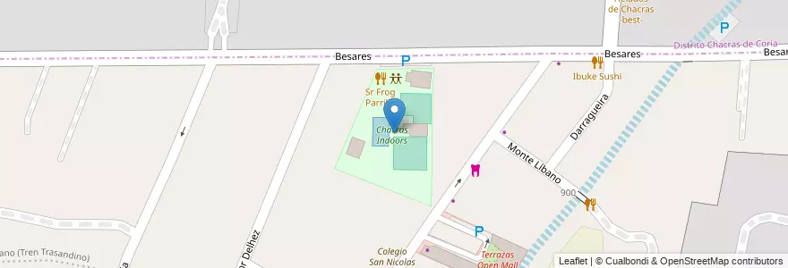 Mapa de ubicacion de Chacras Indoors en Argentina, Cile, Mendoza, Departamento Luján De Cuyo, Luján De Cuyo.