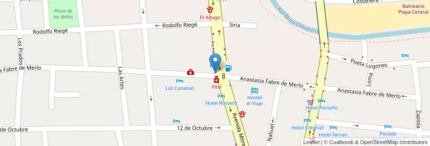 Mapa de ubicacion de Champaquí en Argentina, Córdova, Departamento San Alberto, Pedanía Tránsito, Mina Clavero, Municipio De Mina Clavero.