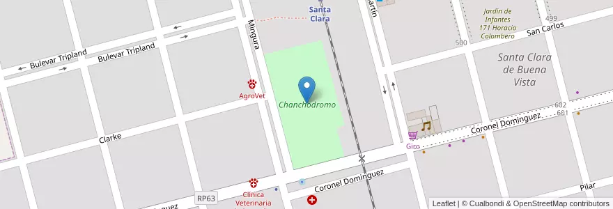 Mapa de ubicacion de Chanchodromo en Arjantin, Santa Fe, Departamento Las Colonias, Municipio De Santa Clara De Buena Vista.