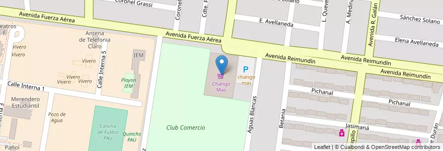 Mapa de ubicacion de Chango Mas en Arjantin, Salta, Capital, Municipio De Salta, Salta.