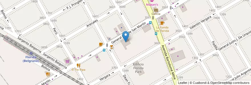 Mapa de ubicacion de Chango Mas en Arjantin, Buenos Aires, Partido De Vicente López, Vicente López.